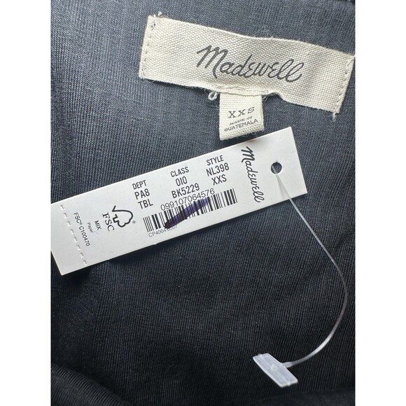 MADEWELL Tailored Crop Tank Sleekhold Ribbed True Black Women's XXS NWT - Picture 4 of 7